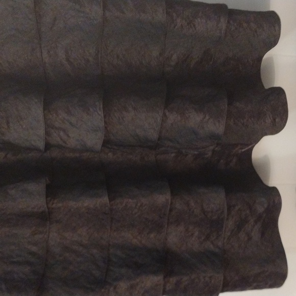 Adrianna Papell shutter ruffle pleated cocktail/prom dress black sz 10 - Picture 12 of 16